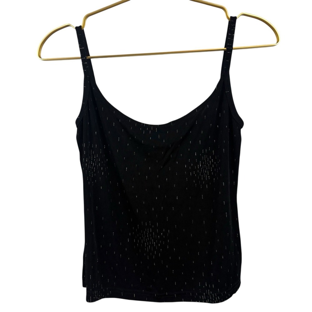 90's Y2K ESpirit Slink Tank‎ Top Black Grunge Size M NYE Acetate Spandex